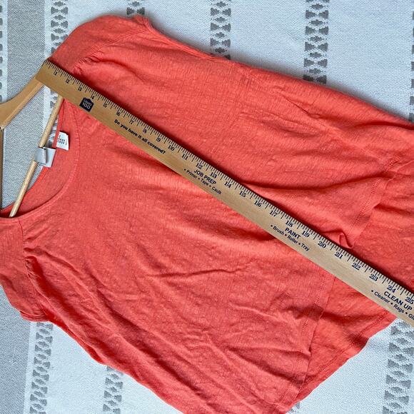 JOIE Shirt Linen Coquette Coastal Short Sleeve Coral XL Preppy Quiet Luxury - Picture 4 of 8